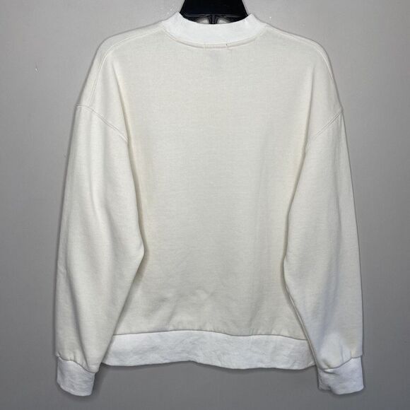 FOREVER 21 Sweatshirt Men Small S Ivory Crewneck Pullover Less I Know The Better - Picture 3 of 6